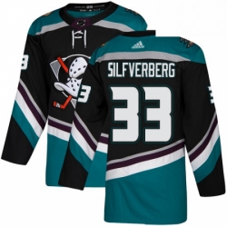 Mens Adidas Anaheim Ducks 33 Jakob Silfverberg Authentic Black Teal Third NHL Jersey 