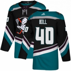 Mens Adidas Anaheim Ducks 40 Jared Boll Authentic Black Teal Third NHL Jersey 