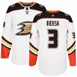 Youth Adidas Anaheim Ducks 3 Kevin Bieksa Authentic White Away NHL Jersey 