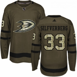 Youth Adidas Anaheim Ducks 33 Jakob Silfverberg Premier Green Salute to Service NHL Jersey 