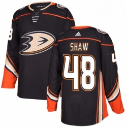 Youth Adidas Anaheim Ducks 48 Logan Shaw Authentic Black Home NHL Jersey 