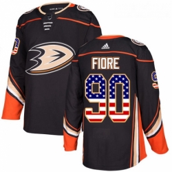 Youth Adidas Anaheim Ducks 90 Giovanni Fiore Authentic Black USA Flag Fashion NHL Jersey 