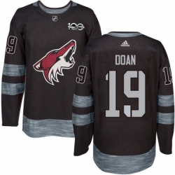 Mens Adidas Arizona Coyotes 19 Shane Doan Authentic Black 1917 2017 100th Anniversary NHL Jersey 