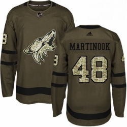 Youth Adidas Arizona Coyotes 48 Jordan Martinook Premier Green Salute to Service NHL Jersey 