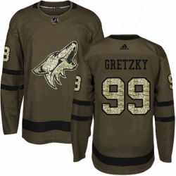 Youth Adidas Arizona Coyotes 99 Wayne Gretzky Authentic Green Salute to Service NHL Jersey 