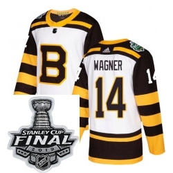 Mens Adidas Boston Bruins 14 Chris Wagner Authentic White 2019 Winter Classic NHL Jersey