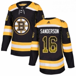 Mens Adidas Boston Bruins 16 Derek Sanderson Authentic Black Drift Fashion NHL Jersey 