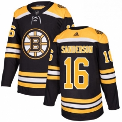 Mens Adidas Boston Bruins 16 Derek Sanderson Authentic Black Home NHL Jersey 