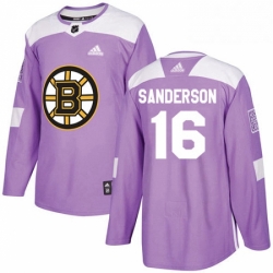 Mens Adidas Boston Bruins 16 Derek Sanderson Authentic Purple Fights Cancer Practice NHL Jersey 