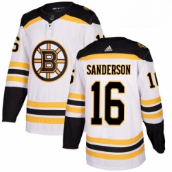 Mens Adidas Boston Bruins 16 Derek Sanderson Authentic White Away NHL Jersey 