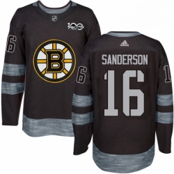 Mens Adidas Boston Bruins 16 Derek Sanderson Premier Black 1917 2017 100th Anniversary NHL Jersey 