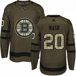 Mens Adidas Boston Bruins 20 Riley Nash Premier Green Salute to Service NHL Jersey 