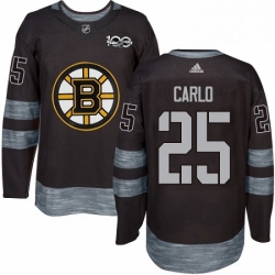 Mens Adidas Boston Bruins 25 Brandon Carlo Premier Black 1917 2017 100th Anniversary NHL Jersey 