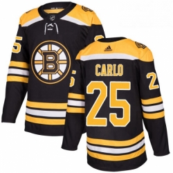 Mens Adidas Boston Bruins 25 Brandon Carlo Premier Black Home NHL Jersey 