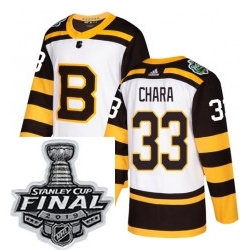 Mens Adidas Boston Bruins 33 Zdeno Chara Authentic White 2019 Winter Classic NHL Jersey