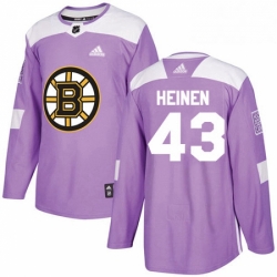 Mens Adidas Boston Bruins 43 Danton Heinen Authentic Purple Fights Cancer Practice NHL Jersey 