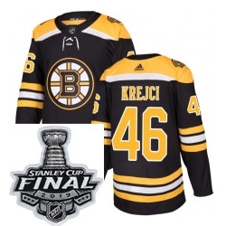 Mens Adidas Boston Bruins 46 David Krejci Authentic Black Home NHL Jersey