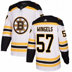 Mens Adidas Boston Bruins 57 Tommy Wingels Authentic White Away NHL Jersey 