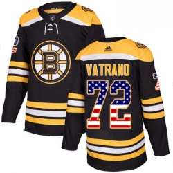 Mens Adidas Boston Bruins 72 Frank Vatrano Authentic Black USA Flag Fashion NHL Jersey 