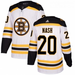 Womens Adidas Boston Bruins 20 Riley Nash Authentic White Away NHL Jersey 