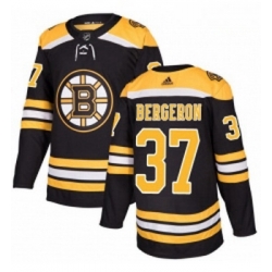 Men Adidas Boston Bruins 37 Patrice Bergeron Premier Black Home NHL Jersey 