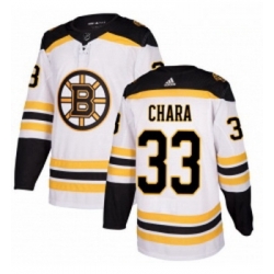 Youth Adidas Boston Bruins 33 Zdeno Chara Authentic White Away NHL Jersey 