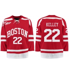 Boston University Terriers BU 22 Tommy Kelley Red Stitched Hockey Jersey