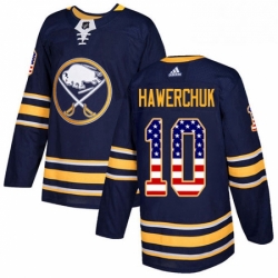 Mens Adidas Buffalo Sabres 10 Dale Hawerchuk Authentic Navy Blue USA Flag Fashion NHL Jersey 