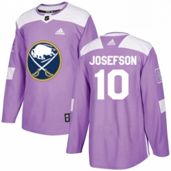 Mens Adidas Buffalo Sabres 10 Jacob Josefson Authentic Purple Fights Cancer Practice NHL Jersey 