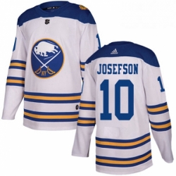 Mens Adidas Buffalo Sabres 10 Jacob Josefson Authentic White 2018 Winter Classic NHL Jersey 