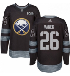 Mens Adidas Buffalo Sabres 26 Thomas Vanek Premier Black 1917 2017 100th Anniversary NHL Jersey 