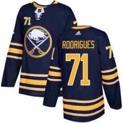 Mens Adidas Buffalo Sabres 71 Evan Rodrigues Premier Navy Blue Home NHL Jersey 