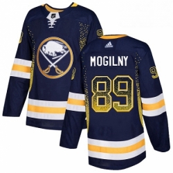 Mens Adidas Buffalo Sabres 89 Alexander Mogilny Authentic Navy Blue Drift Fashion NHL Jersey 