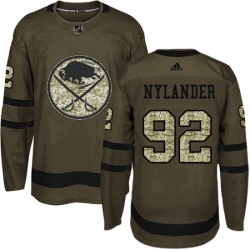 Mens Adidas Buffalo Sabres 92 Alexander Nylander Premier Green Salute to Service NHL Jersey 