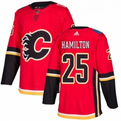 Youth Adidas Calgary Flames 25 Freddie Hamilton Authentic Red Home NHL Jersey 