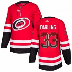 Mens Adidas Carolina Hurricanes 33 Scott Darling Authentic Red Drift Fashion NHL Jersey 