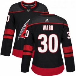 Womens Adidas Carolina Hurricanes 30 Cam Ward Authentic Black Alternate NHL Jersey 