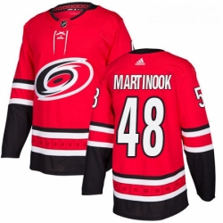 Youth Adidas Carolina Hurricanes 48 Jordan Martinook Authentic Red Home NHL Jersey 