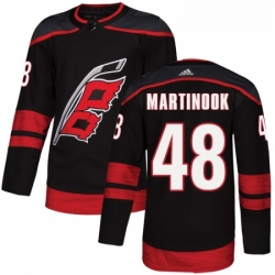 Youth Adidas Carolina Hurricanes 48 Jordan Martinook Premier Black Alternate NHL Jersey 