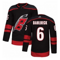 Youth Adidas Carolina Hurricanes 6 Klas Dahlbeck Premier Black Alternate NHL Jersey 