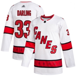 Youth Hurricanes 33 Scott Darling White Road Authentic Stitched Hockey Jersey