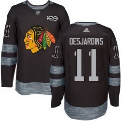 Blackhawks #11 Andrew Desjardins Black 1917 2017 100th Anniversary Stitched NHL Jersey