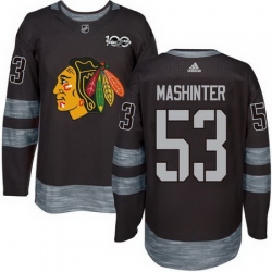 Blackhawks #53 Brandon Mashinter Black 1917 2017 100th Anniversary Stitched NHL Jersey