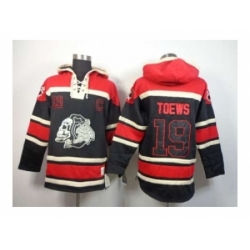 Chicago Blackhawks #19 Toews red-black hooded sweatshirt[the skeleton head][patch C]