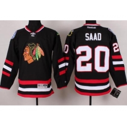 Chicago Blackhawks 20 Brandon Saad Black 2014 Stadium Series NHL Jersey A PATCH