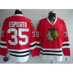 Chicago Blackhawks #35 Tony Esposito Hockey red Jersey