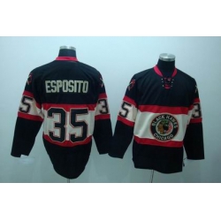 Chicago Blackhawks #35 Tony Esposito black NEW Third jersey