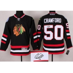 Chicago Blackhawks 50 Corey Crawford Black 2014 Stadium Series Signed Jerseys