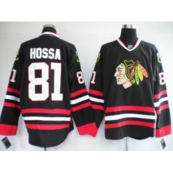 Chicago Blackhawks #81 Marian Hossa Black hockey Jersey