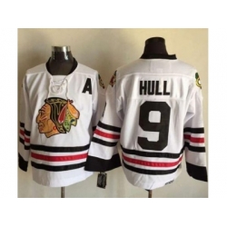 Chicago Blackhawks #9 Bobby Hull White CCM Throwback Stitched NHL Jersey